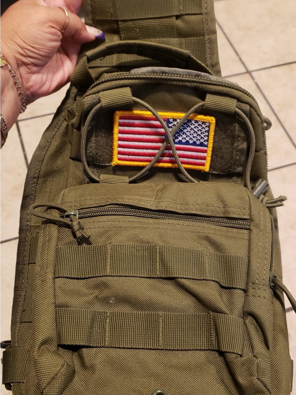 Men's Tactical Sling Backpack- Olive Green